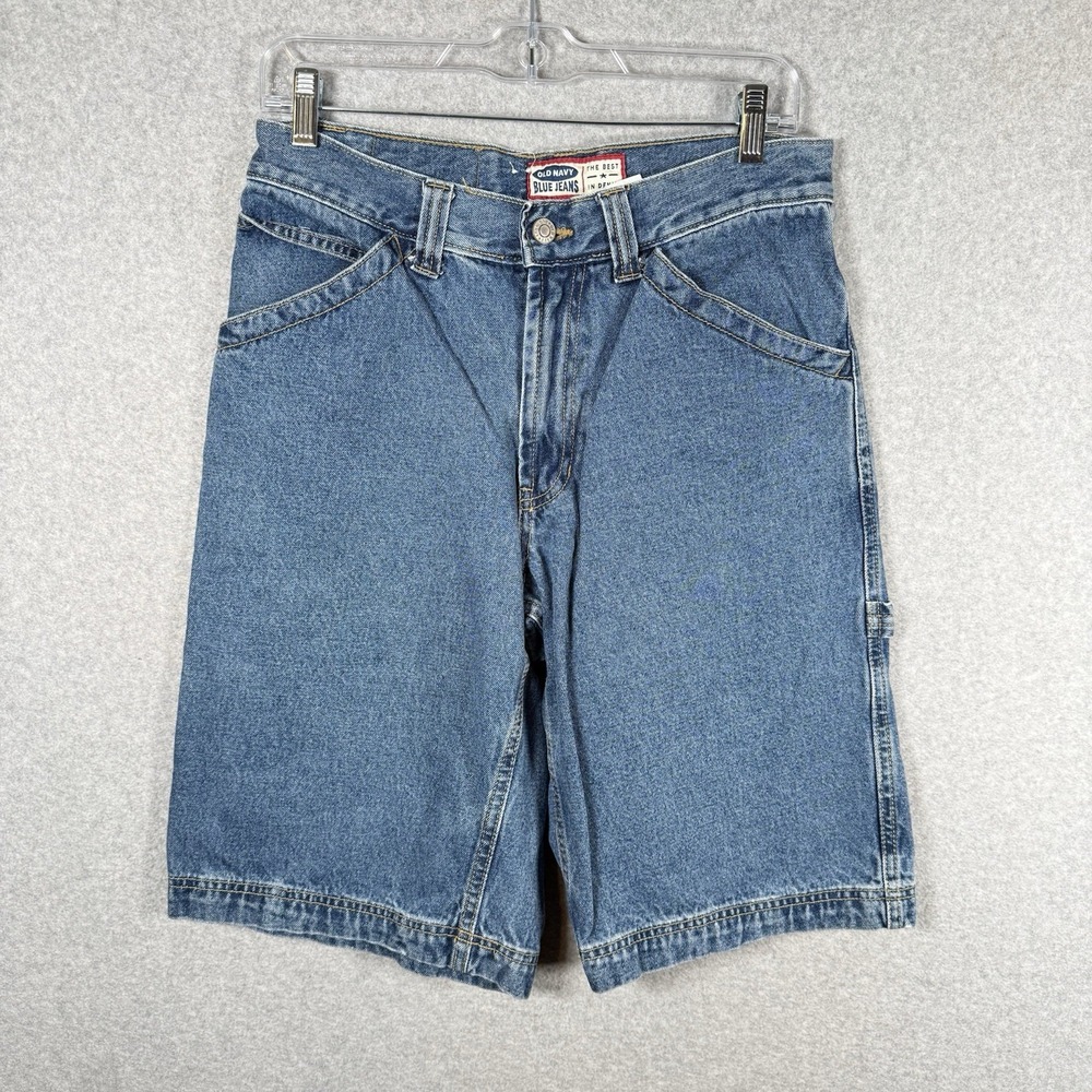 Old Navy Jorts Men's 30 X 11 Blue Jean Denim Cargo Carpenter